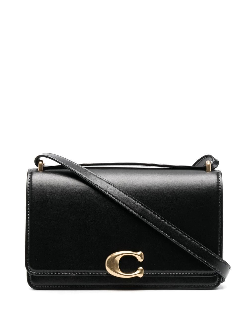 Coach logo-plaque leather shoulder bag