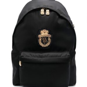 Billionaire crest-plaque canvas backpack