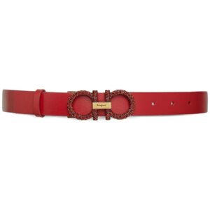 Ferragamo  crystal-embellished Gancini belt