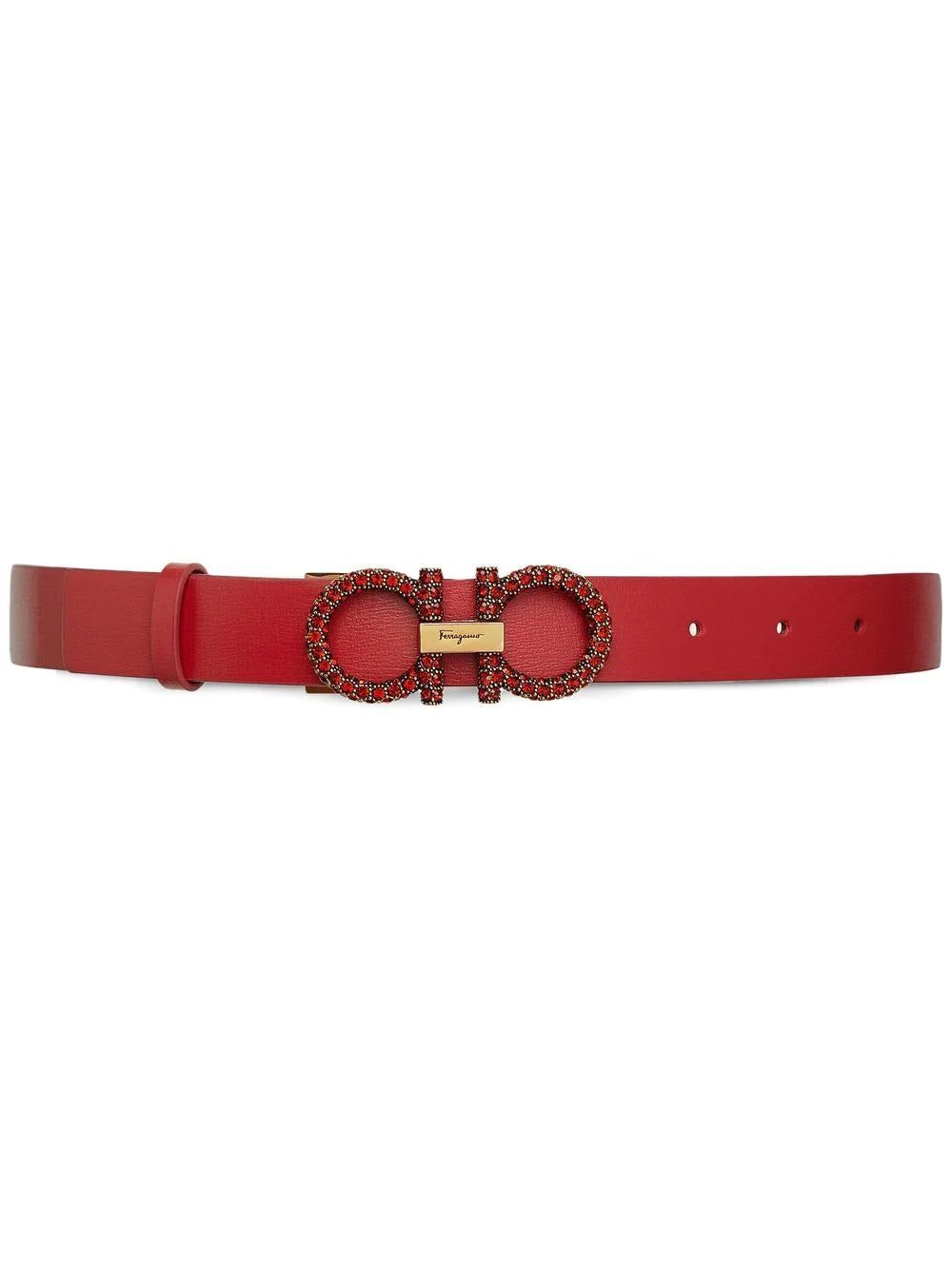 Ferragamo crystal-embellished Gancini belt