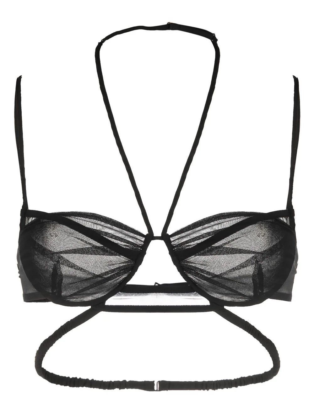 Nensi Dojaka sheer-panel halterneck bra