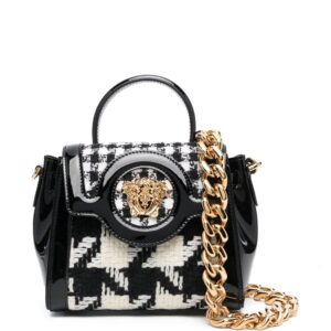 Versace houndstooth-tweed tote bag