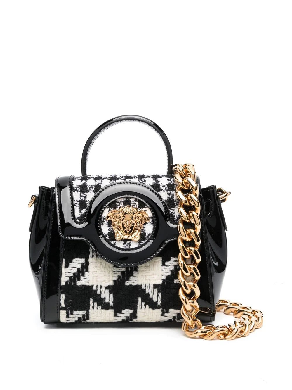 Versace houndstooth-tweed tote bag