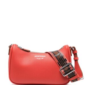 Emporio Armani logo-strap leather shoulder bag