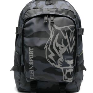 Plein Sport logo-print camouflage backpack