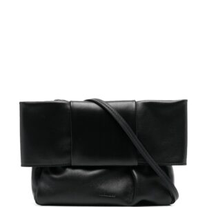 Jil Sander embossed-logo leather shoulder bag