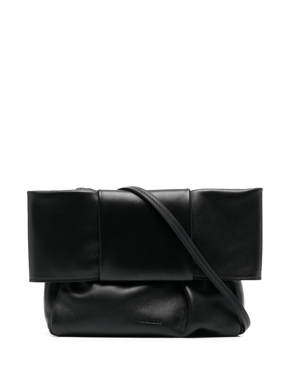 Jil Sander embossed-logo leather shoulder bag