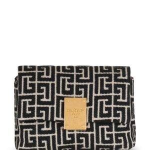 Balmain 1945 Soft jacquard monogram shoulder bag