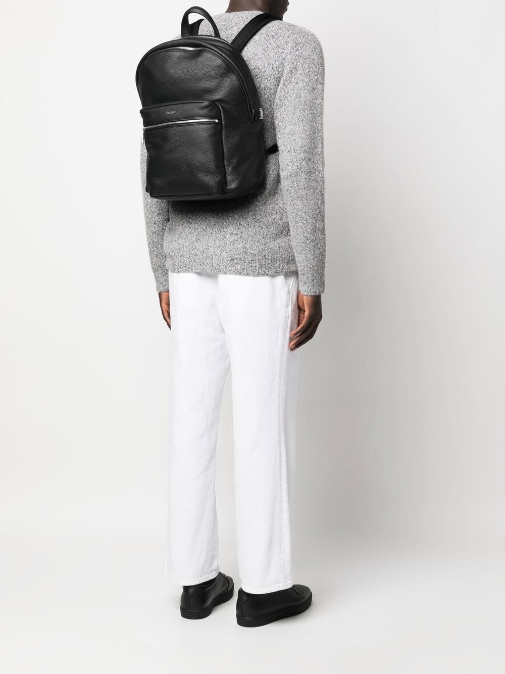 Zegna logo-plaque leather backpack - Image 2