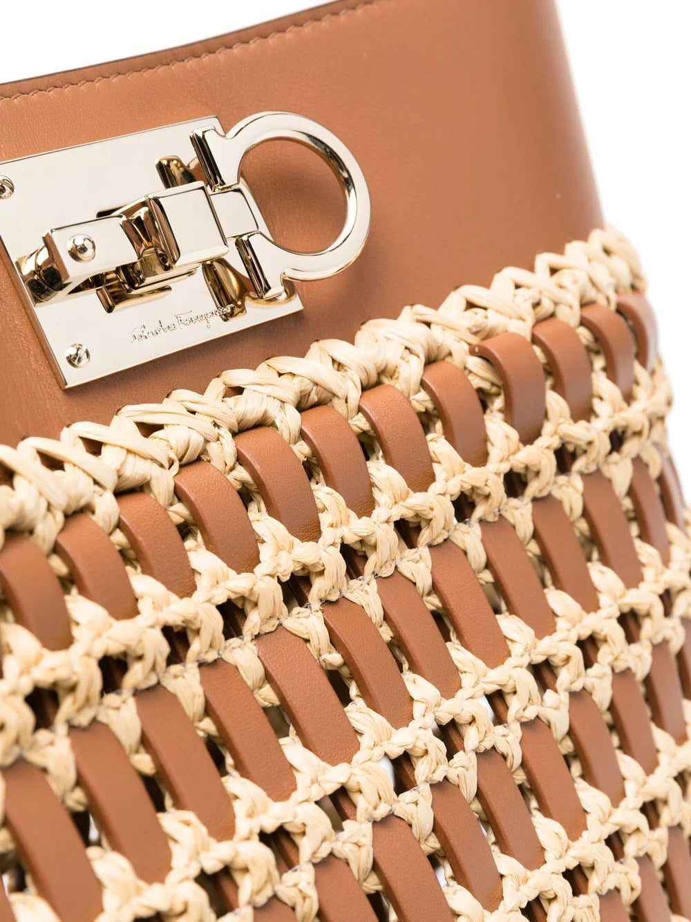 Ferragamo Trifolio raffia tote bag - Image 4