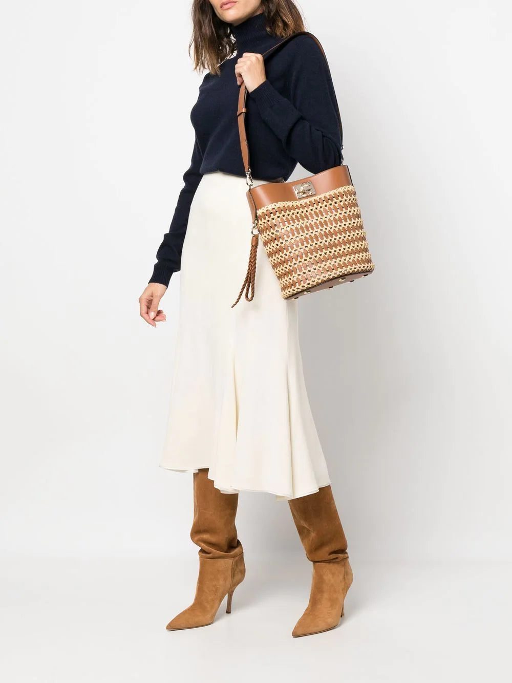 Ferragamo Trifolio raffia tote bag - Image 2