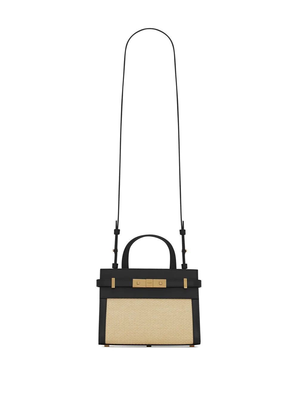Saint Laurent nano Manhattan raffia tote bag - Image 3