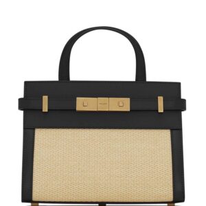 Saint Laurent nano Manhattan raffia tote bag