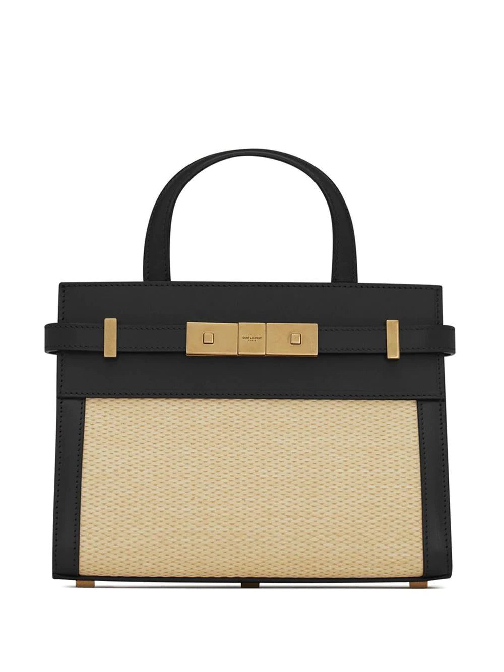 Saint Laurent nano Manhattan raffia tote bag