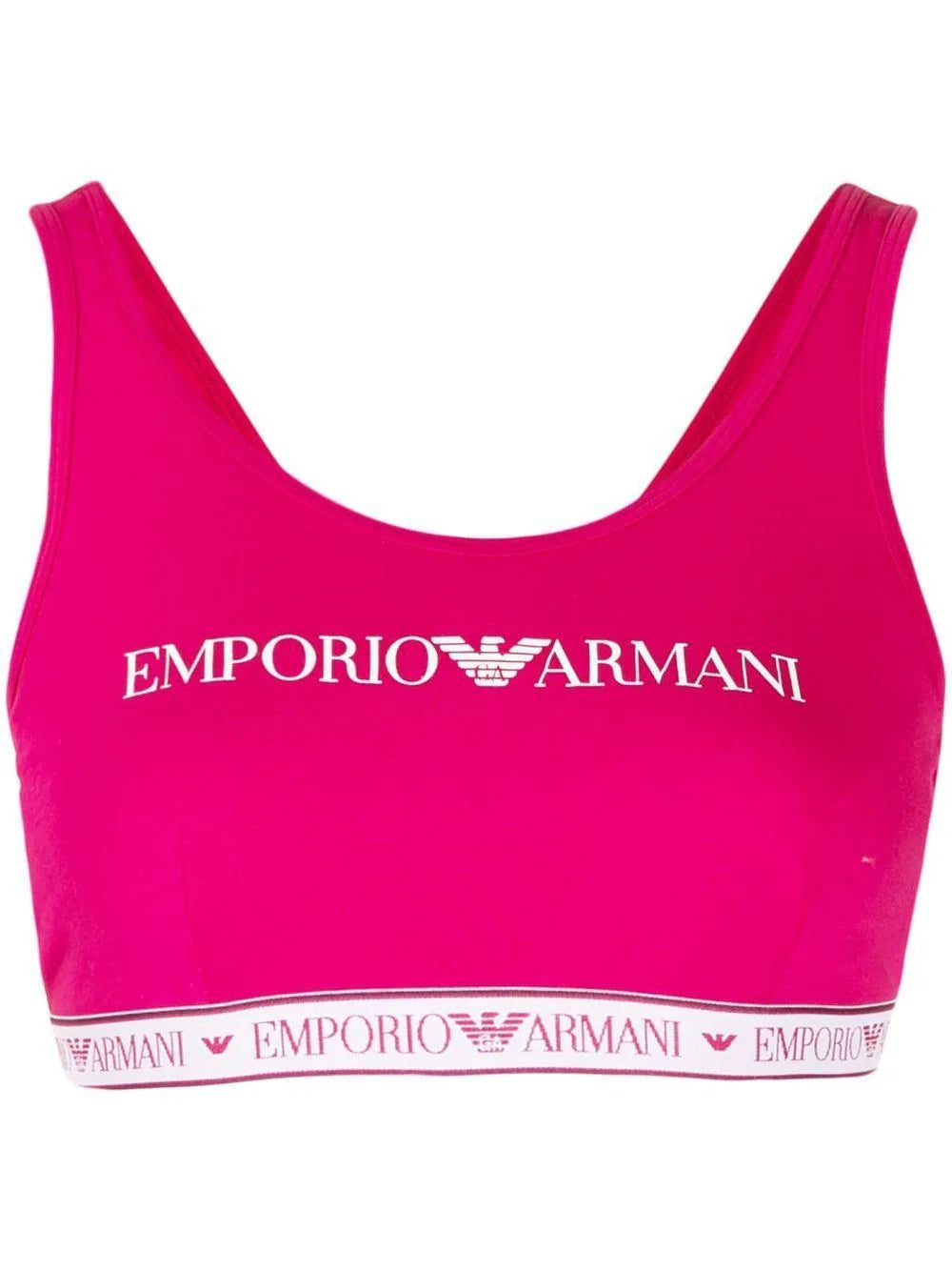 Emporio Armani logo-print cropped tank top