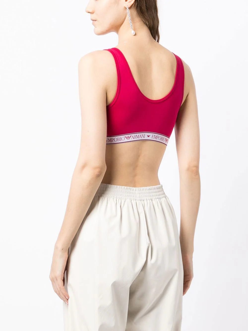 Emporio Armani logo-print cropped tank top - Image 4