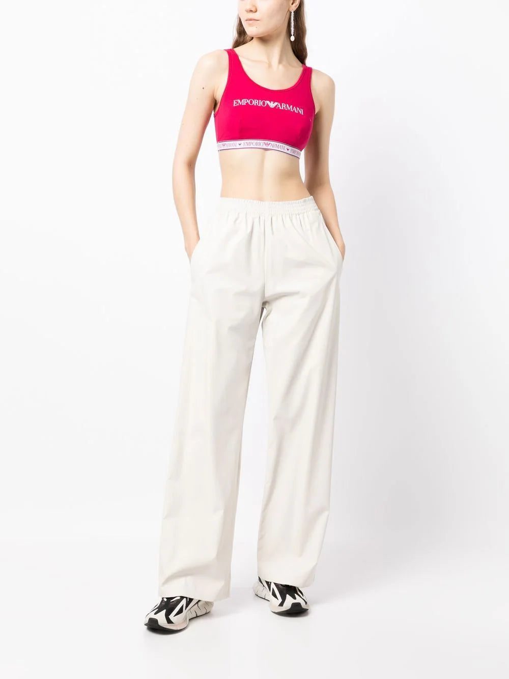 Emporio Armani logo-print cropped tank top - Image 2