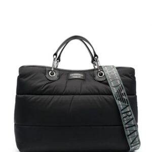 Emporio Armani padded logo-patch tote bag