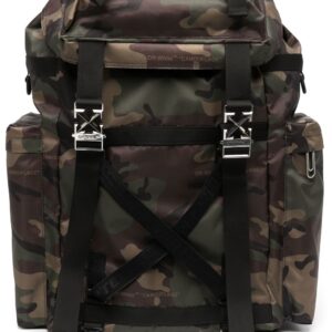 Off-white camouflage-pattern toggle-fastening backpack