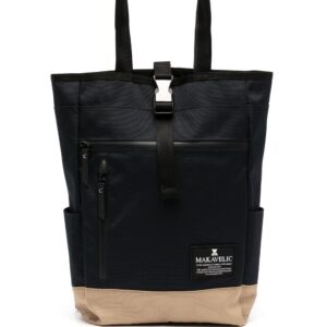 Makavelic logo-patch tote backpack