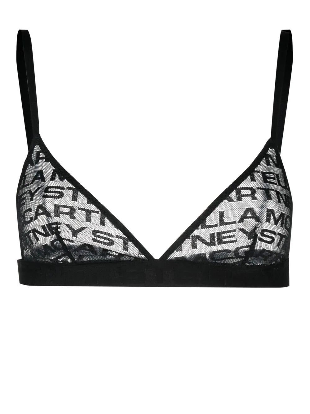Stella McCartney logo-embroidered lace bra