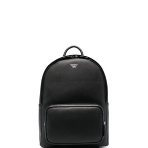 Emporio Armani logo-print leather backpack