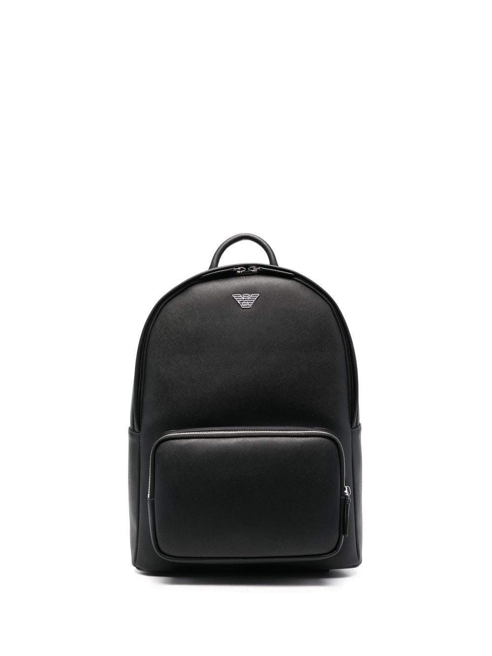 Emporio Armani logo-print leather backpack