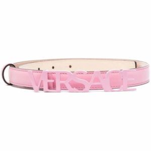 Versace  leather logo lettering belt