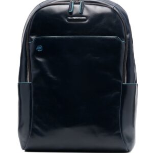 PIQUADRO leather logo-patch backpack