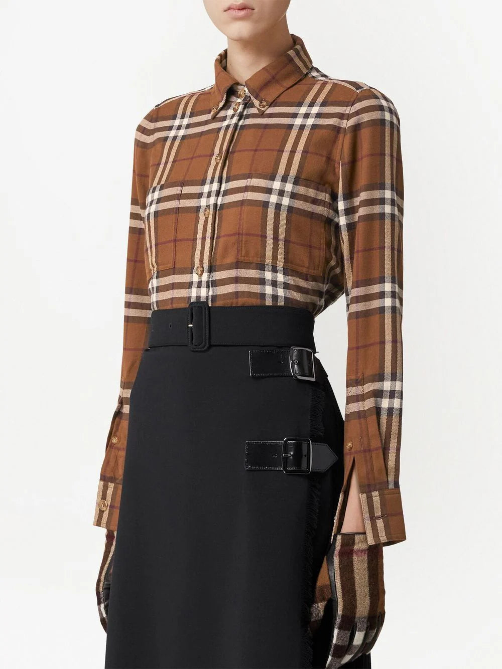 Burberry Exaggerated Check-print flannel shirt - Image 3