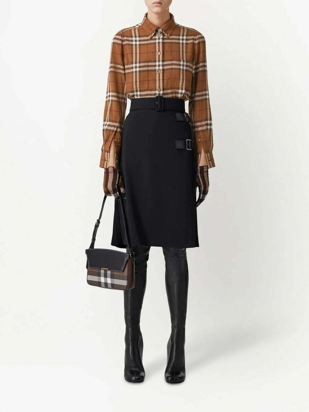 Burberry Exaggerated Check-print flannel shirt - Image 2