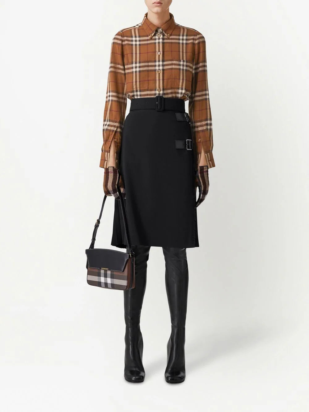 Burberry Exaggerated Check-print flannel shirt - Image 2