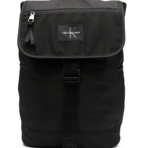 Calvin Klein logo-patch buckled backpack
