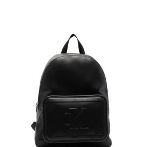 Calvin Klein logo-embossed leather backpack