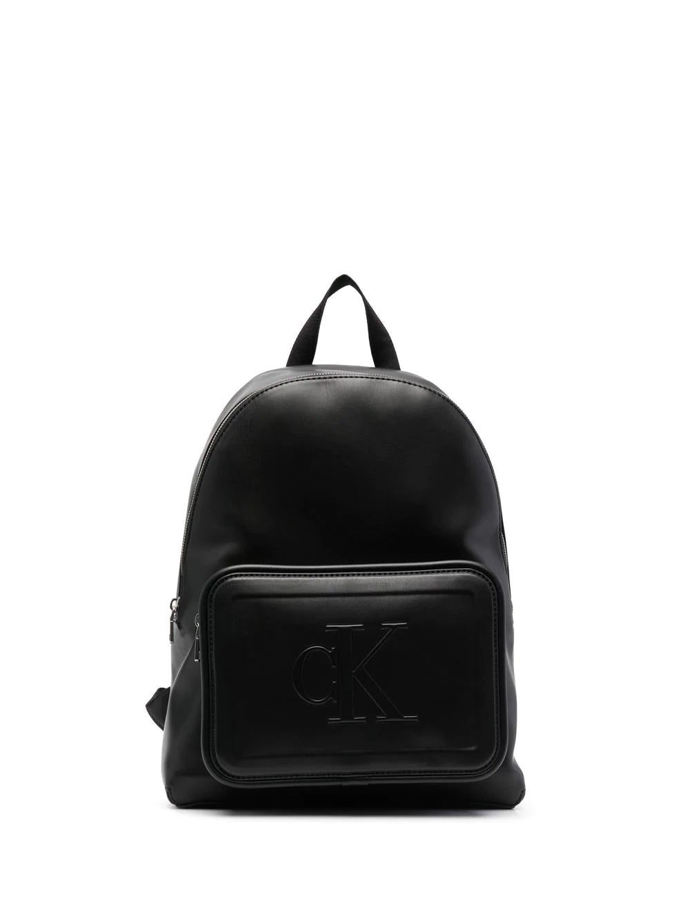 Calvin Klein logo-embossed leather backpack