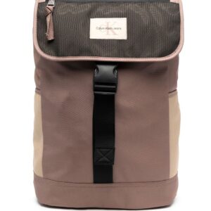 Calvin Klein logo-patch buckled backpack