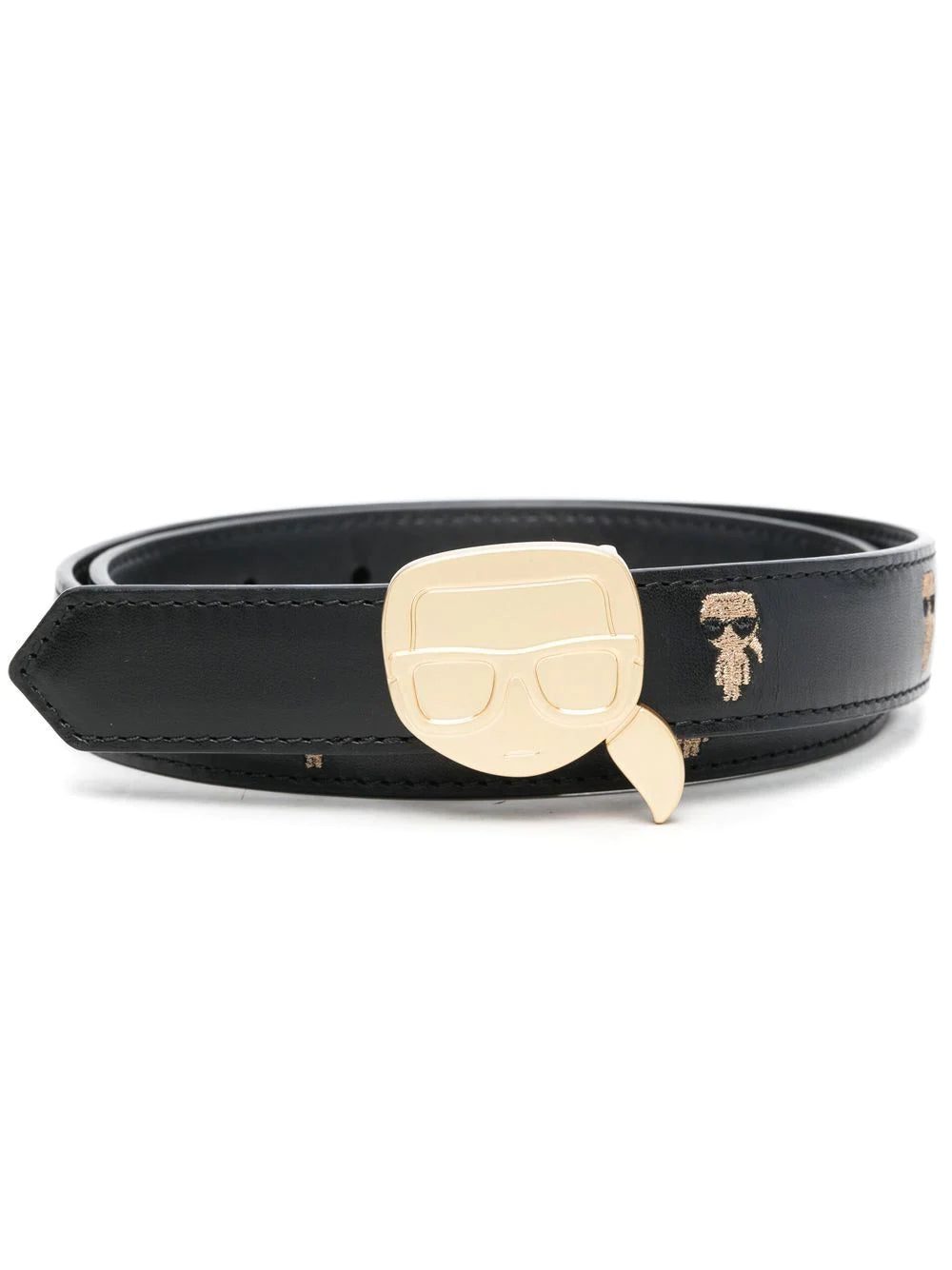 Karl Lagerfeld logo-print leather belt