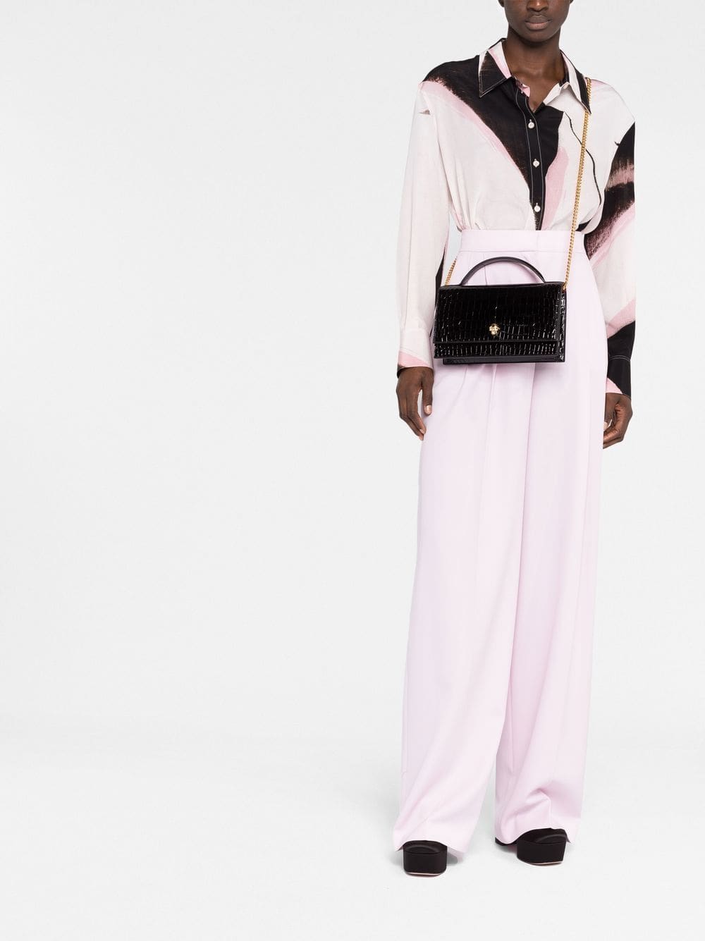 Alexander McQueen Skull crocodile-embossed shoulder bag - Image 2