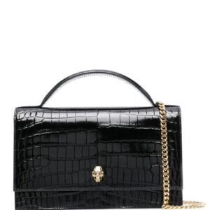 Alexander McQueen Skull crocodile-embossed shoulder bag