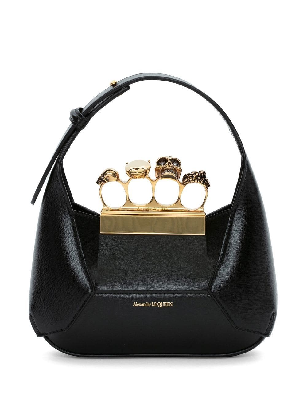 Alexander McQueen Jewelled Hobo leather mini bag