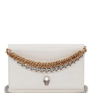 Alexander McQueen leather skull-stud bag