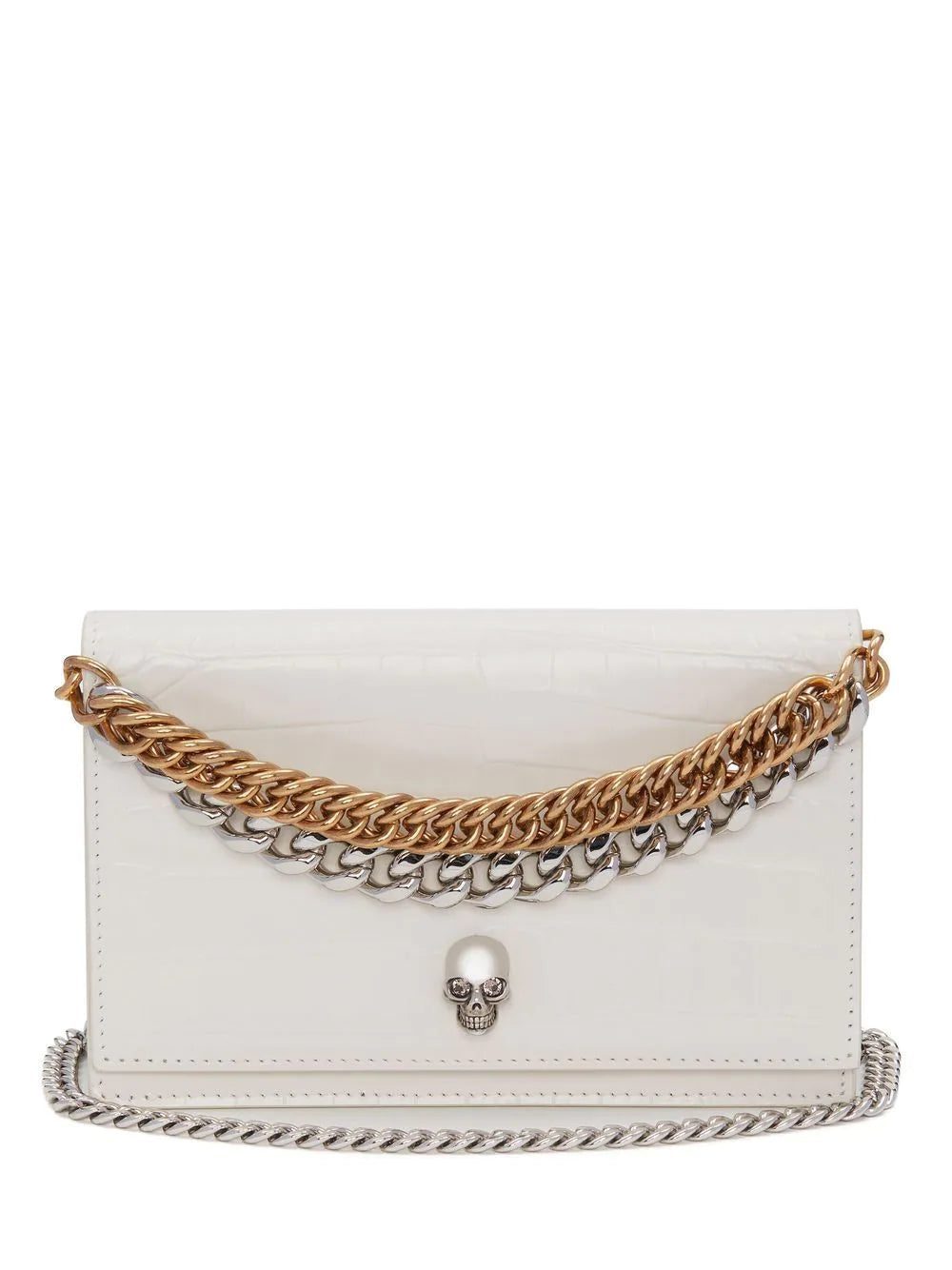 Alexander McQueen leather skull-stud bag