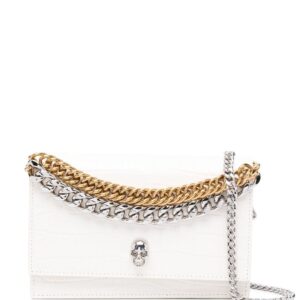 Alexander McQueen leather skull-stud bag