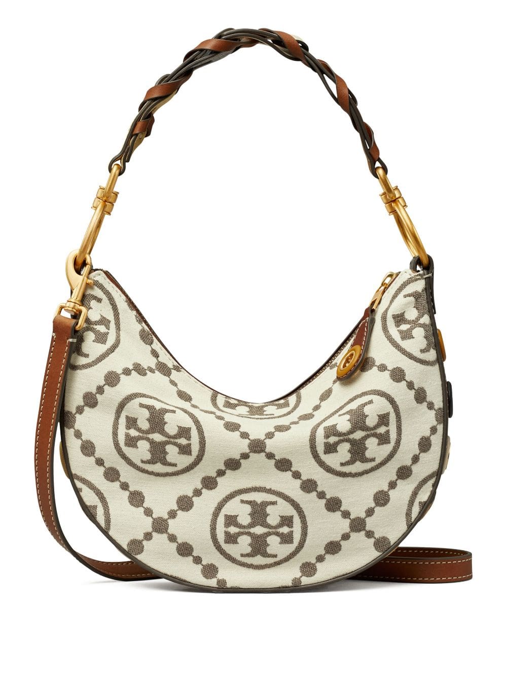 Tory Burch T Monogram-jacquard crescent bag