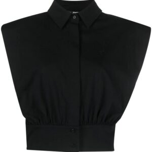 Karl Lagerfeld  padded shoulder cropped shirt