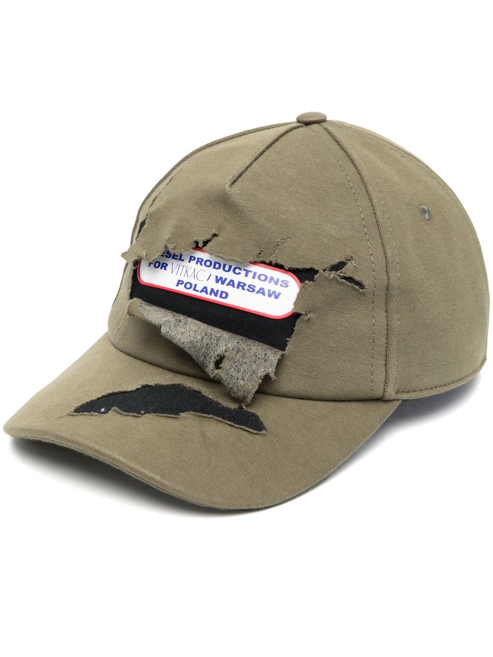 Diesel distressed-finish logo-patch cap