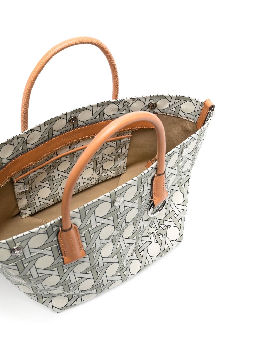 Tory Burch Basketweave-print canvas tote bag - Image 4