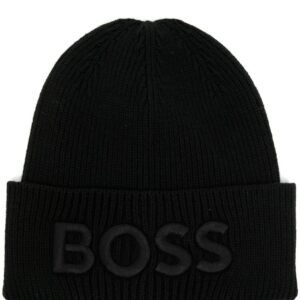 BOSS intarsia-knit logo beanie