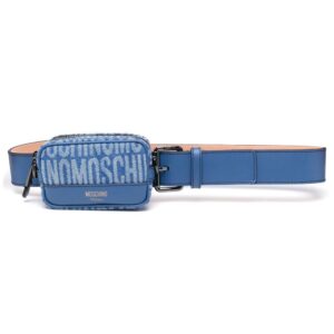 Moschino  logo-print leather belt