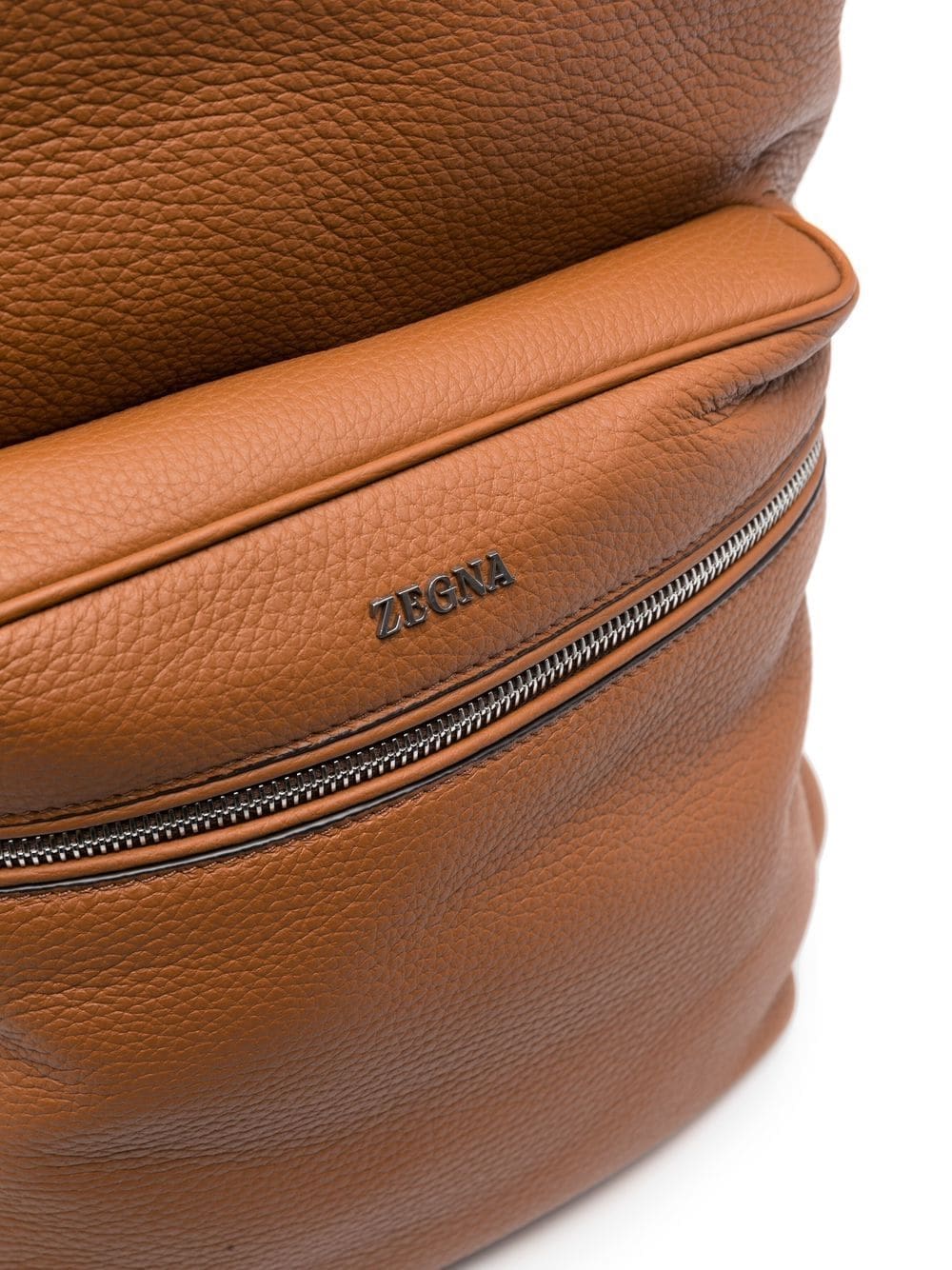 Zegna logo-plaque leather backpack - Image 4